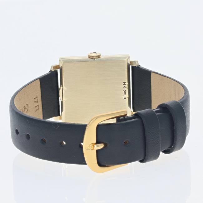 Omega Yellow Gold and Black Leather Womens 14k Strap Diamond Heart U0666 Watch Omega Yellow Gold and Black Leather Womens 14k Strap Diamond Heart U0666 Watch