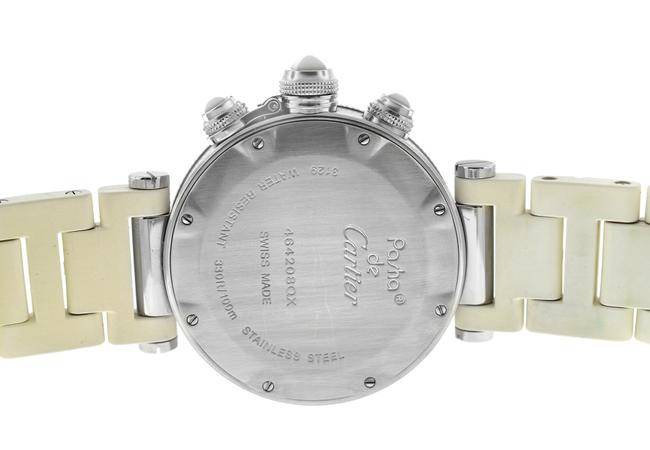 Cartier Silver Unisex Pasha 3129 Steel Date Quartz Chronograph 38mm Watch Cartier Silver Unisex Pasha 3129 Steel Date Quartz Chronograph 38mm Watch