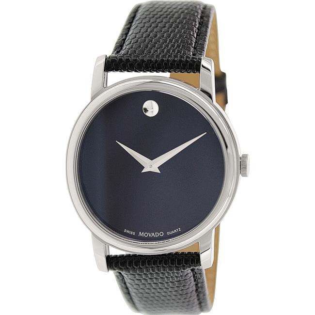 Movado Black Museum Embossed Leather Strap Stainless Steel 2100002 Watch Movado Black Museum Embossed Leather Strap Stainless Steel 2100002 Watch