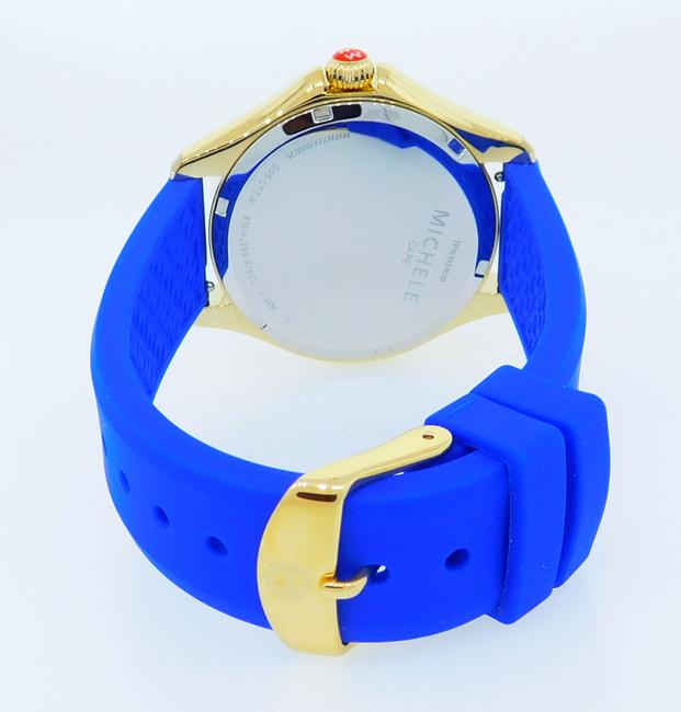 Michele Blue Cape Silicone Gold Tone Mww27a000026 Watch Michele Blue Cape Silicone Gold Tone Mww27a000026 Watch