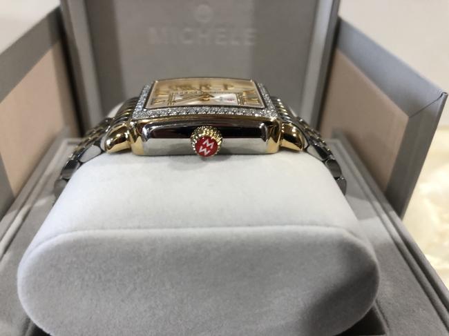 Michele Two Tone Silver / Yellow Gold Madison Stainless St / Yel Diamond Watch Michele Two Tone Silver / Yellow Gold Madison Stainless St / Yel Diamond Watch