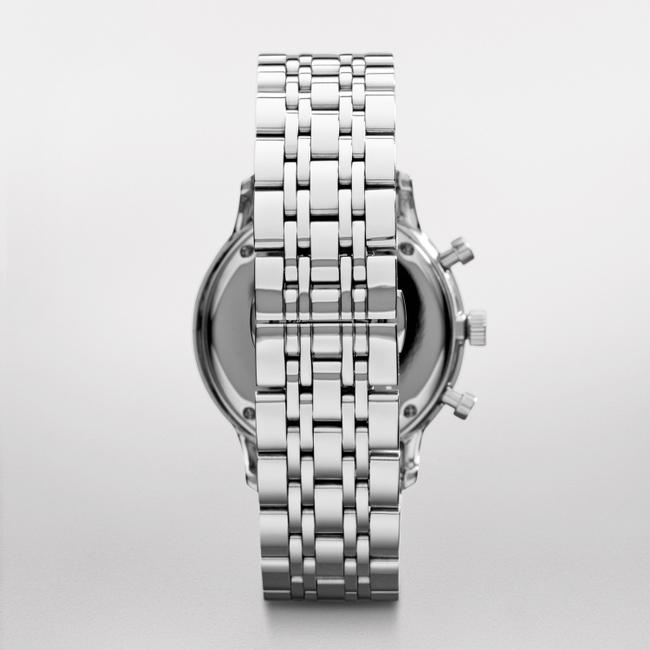 Emporio Armani Silver and Navy Blue Box New In Mens Ar1648 Dial Chrono Watch Emporio Armani Silver and Navy Blue Box New In Mens Ar1648 Dial Chrono Watch