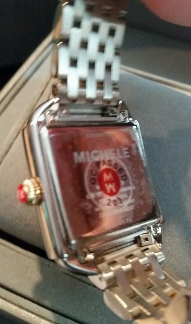 Michele Gold Tone Silver Tone New Milou and Stainless Steel Diamond Watch Michele Gold Tone Silver Tone New Milou and Stainless Steel Diamond Watch