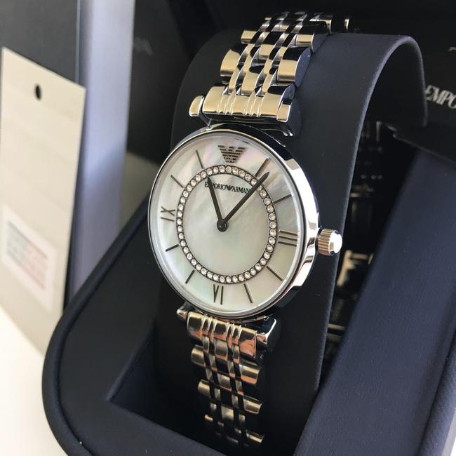 Emporio Armani Silver Ladies Ar1908 Watch Emporio Armani Silver Ladies Ar1908 Watch