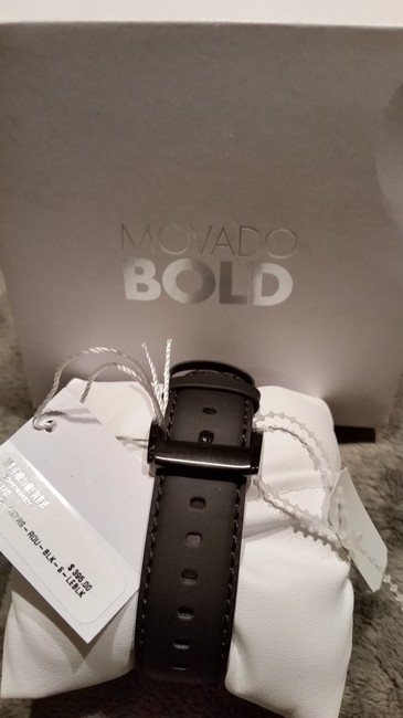Movado Black Leather Band with Carbon Fiber Dial Watch Movado Black Leather Band with Carbon Fiber Dial Watch