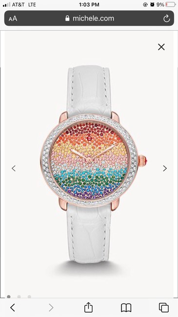 Michele Pink Serein Mid Carousel Pave Gold Diamond Watch Michele Pink Serein Mid Carousel Pave Gold Diamond Watch
