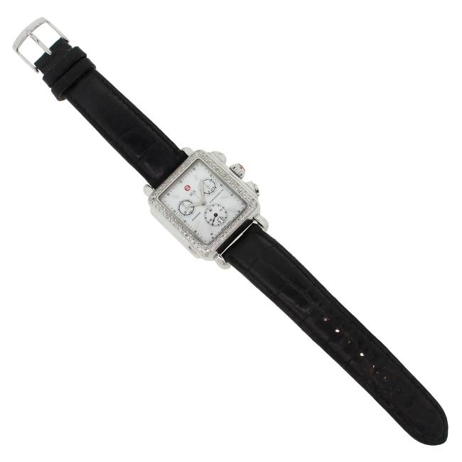 Michele Black White Mw06a01 Deco Mop Chronograph Dial Diamond Bezel Watch Michele Black White Mw06a01 Deco Mop Chronograph Dial Diamond Bezel Watch
