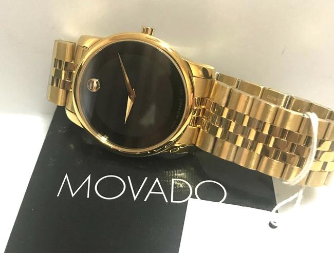 Movado Gold 40mm Museum Classic Black Dial 0606997 Swiss Made Quartz Watch Movado Gold 40mm Museum Classic Black Dial 0606997 Swiss Made Quartz Watch