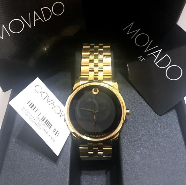 Movado Gold Museum Classic 0606997 Black Dial Yellow Pvd Mens Swiss Quartz Watch Movado Gold Museum Classic 0606997 Black Dial Yellow Pvd Mens Swiss Quartz Watch