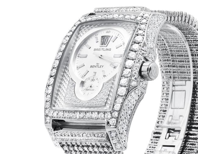 Breitling Stainless Steel XL Mens Custom Bentley Flying B A28362 Vs Diamond 32 Ct Watch Breitling Stainless Steel XL Mens Custom Bentley Flying B A28362 Vs Diamond 32 Ct Watch
