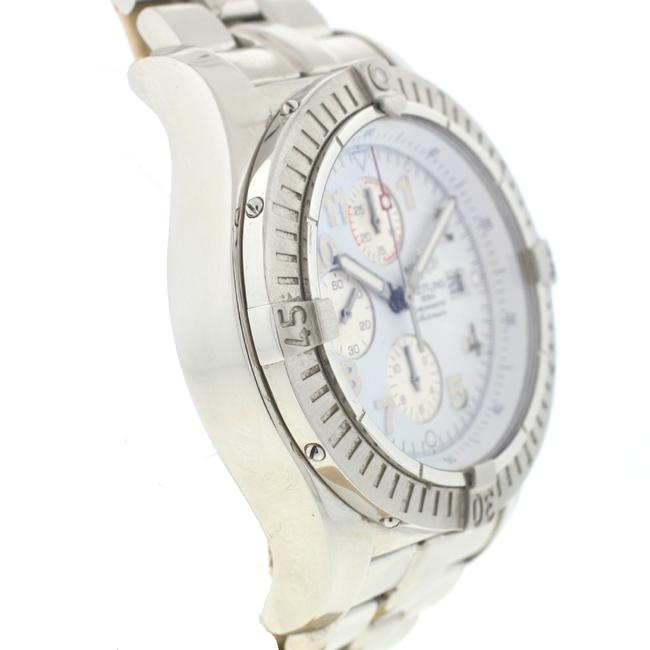 Breitling White Super Avenger A13370 48mm Stainless Steel Watch Breitling White Super Avenger A13370 48mm Stainless Steel Watch
