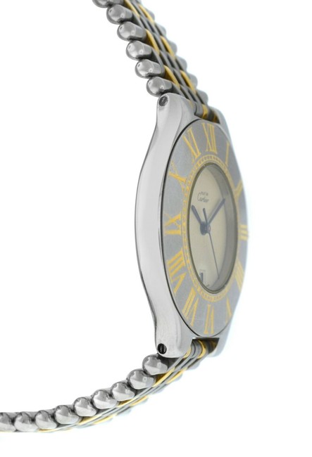 Cartier Yellow Gold Silver Must De 21 Mens Unisex Steel Bullet Quartz 35mm Watch Cartier Yellow Gold Silver Must De 21 Mens Unisex Steel Bullet Quartz 35mm Watch