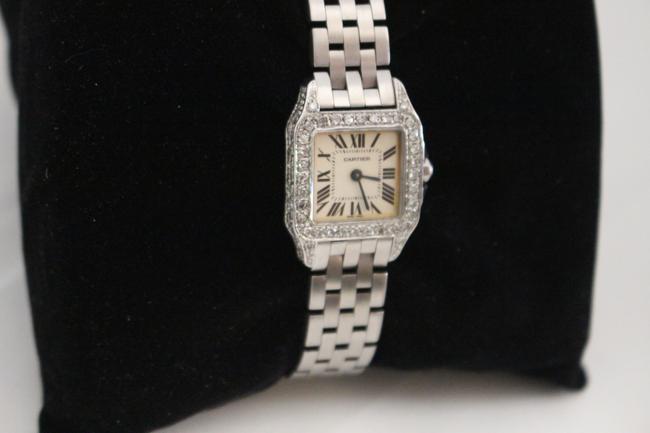 Cartier Silver Santos Demoiselle Stainless Steel Diamond Ladies Watch Cartier Silver Santos Demoiselle Stainless Steel Diamond Ladies Watch