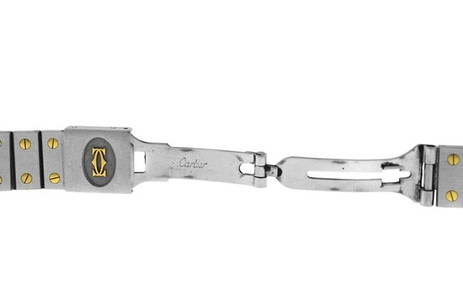 Cartier Gold Silver Santos Octagon 18k Yellow Steel 30mm Watch Cartier Gold Silver Santos Octagon 18k Yellow Steel 30mm Watch