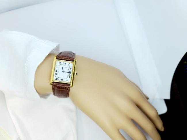 Cartier Gold Brown Swiss Tank Ladies Vintage Watch Cartier Gold Brown Swiss Tank Ladies Vintage Watch