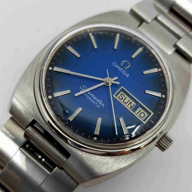 Omega Silver Blue Seamaster Day Date 861147 Watch Omega Silver Blue Seamaster Day Date 861147 Watch