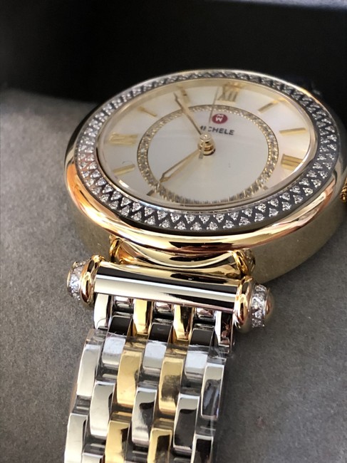 Michele Gold Gold/Silver Caber Diamond Bracelet 35mm Mww16e000001 Watch Michele Gold Gold/Silver Caber Diamond Bracelet 35mm Mww16e000001 Watch
