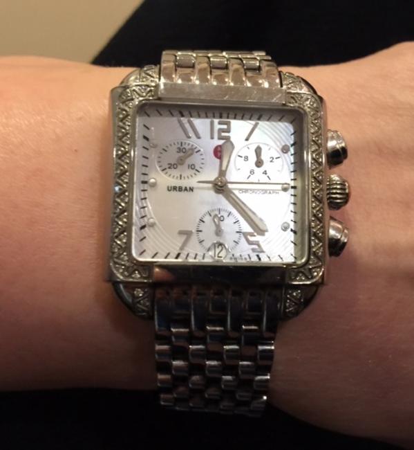 Michele Stainless Steel Urban Diamond Ladies Watch Michele Stainless Steel Urban Diamond Ladies Watch