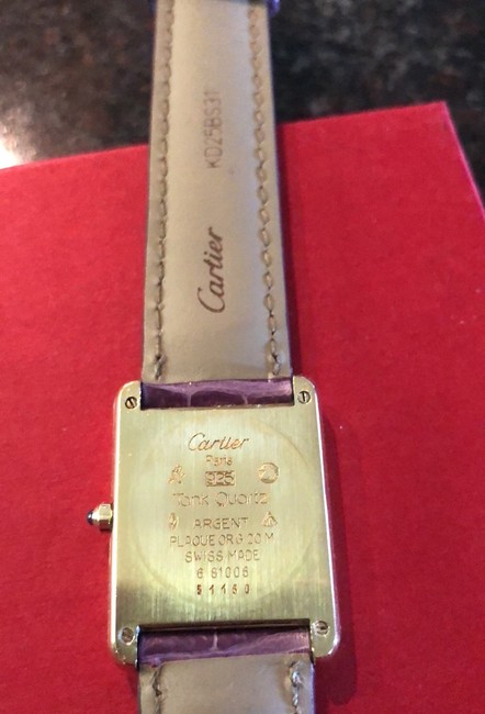 Cartier Gold Brown Tank Large Unisex 18k Argent Watch Cartier Gold Brown Tank Large Unisex 18k Argent Watch