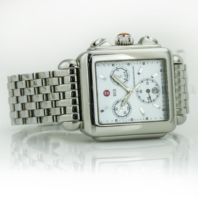Michele Silver Deco Stainless Steel Womens Quartz with Mother Of Pearl Watch Michele Silver Deco Stainless Steel Womens Quartz with Mother Of Pearl Watch