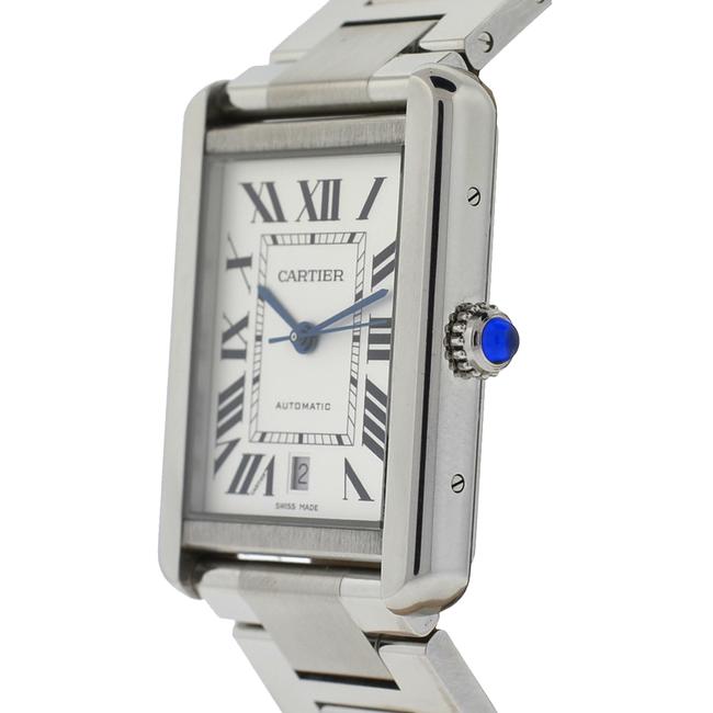 Cartier White XL Tank Solo Stainless Steel Mens Watch Cartier White XL Tank Solo Stainless Steel Mens Watch