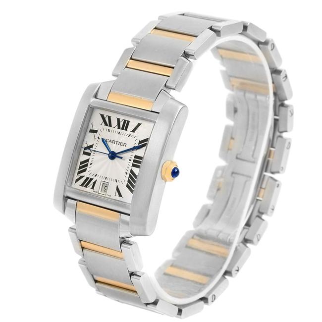 Cartier Silver Tank Francaise Large Steel Yellow Gold Unisex W51005q4 Watch Cartier Silver Tank Francaise Large Steel Yellow Gold Unisex W51005q4 Watch