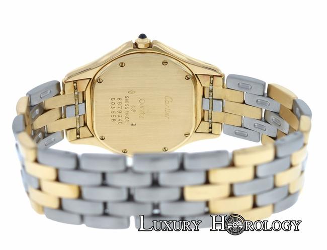 Cartier Two Tone Cougar Panthere 887904c Midsize 33mm Quartz 18k Gold Watch Cartier Two Tone Cougar Panthere 887904c Midsize 33mm Quartz 18k Gold Watch