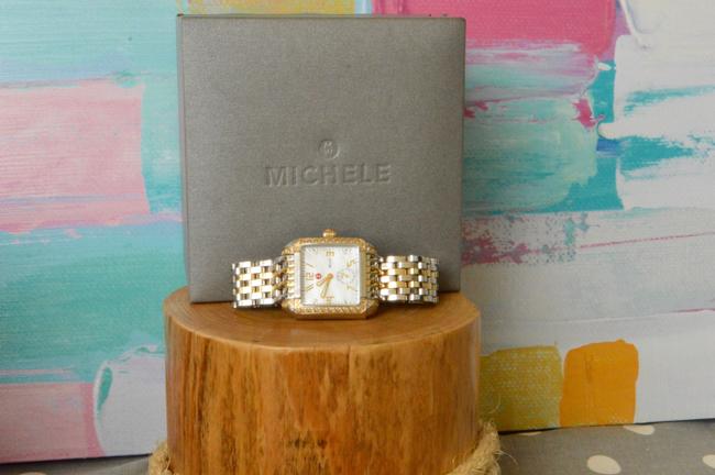 Michele Silver White Mother Of Pearl with Diamonds Milou Watch Michele Silver White Mother Of Pearl with Diamonds Milou Watch