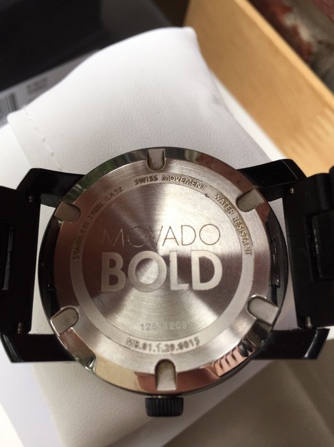 Movado Black Mens Unisex Blue Accents Bold Series Swiss 3600099 Watch Movado Black Mens Unisex Blue Accents Bold Series Swiss 3600099 Watch