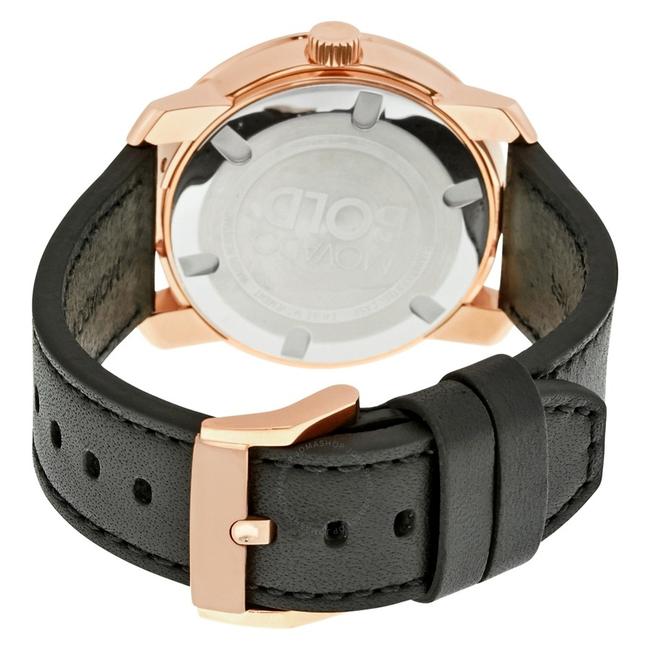 Movado Black Bold Leather Strap Rose Gold Mens Quartz 3600376 Watch Movado Black Bold Leather Strap Rose Gold Mens Quartz 3600376 Watch