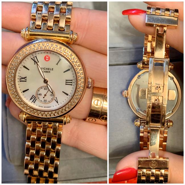 Michele Rose Gold Diamond Bezel caber Watch Michele Rose Gold Diamond Bezel caber Watch