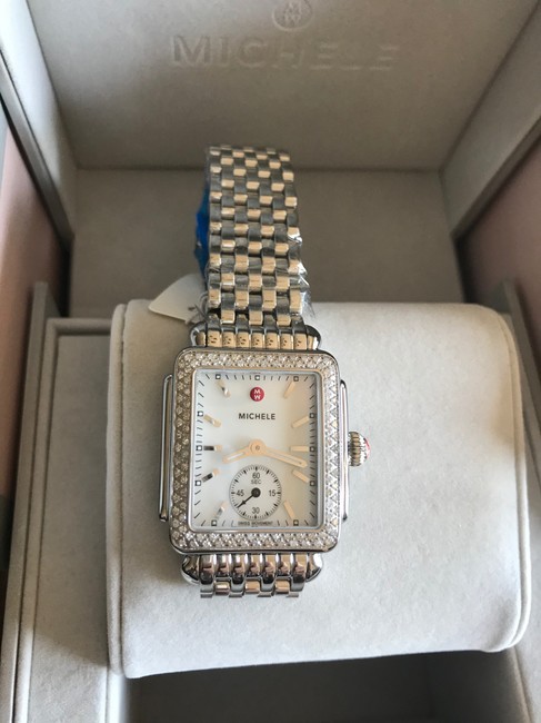Michele Stainless Diamond Deco Watch Michele Stainless Diamond Deco Watch