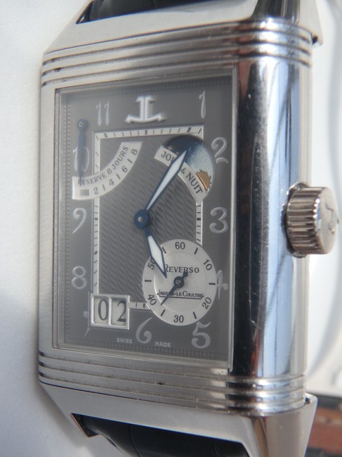 Jaeger-LeCoultre White Gold and Black Leather Reverso Septantieme Ltd To 500 Pieces - Platinum Model 28800 V/H Watch Jaeger-LeCoultre White Gold and Black Leather Reverso Septantieme Ltd To 500 Pieces - Platinum Model 28800 V/H Watch