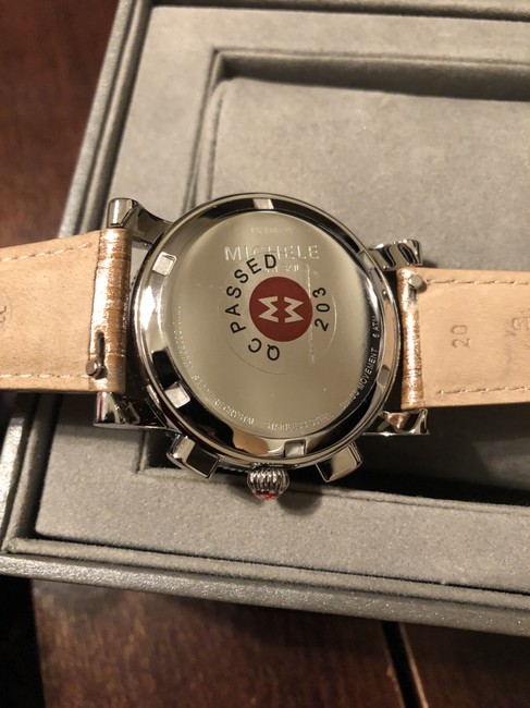 Michele Silver Sport Sail White Dial Alligator Leather Strap Watch Michele Silver Sport Sail White Dial Alligator Leather Strap Watch