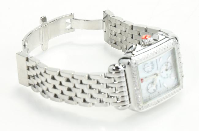 Michele Silver Deco Diamond Bezel Watch Michele Silver Deco Diamond Bezel Watch