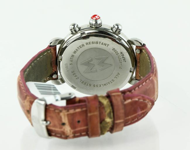 Michele Silver Stainless Steel/ Mop/ Brown Croc Leather Diamond Ladies Watch Michele Silver Stainless Steel/ Mop/ Brown Croc Leather Diamond Ladies Watch