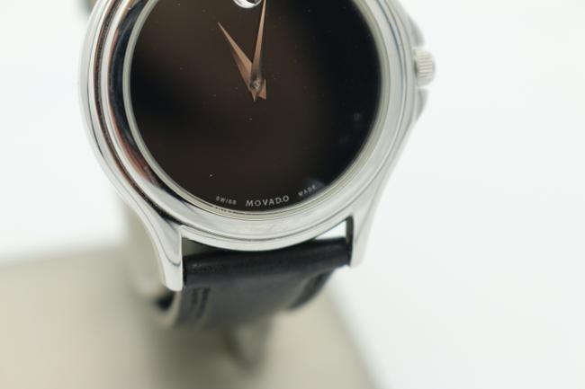 Movado Stainless Steel Museum Black Leather Watch Movado Stainless Steel Museum Black Leather Watch
