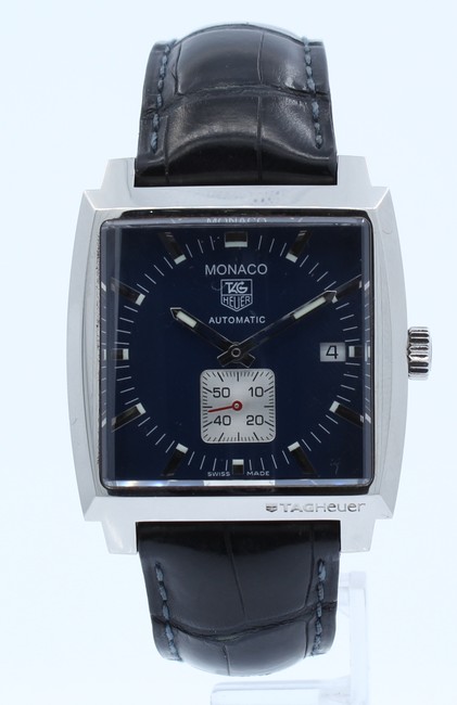 TAG Heuer Blue Monaco Stainless Steel Calibre 6 Dial Watch TAG Heuer Blue Monaco Stainless Steel Calibre 6 Dial Watch