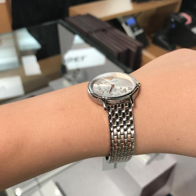 Emporio Armani Silver / Rose Gold Kappa Dial Bracelet 32mm Womens Watch Emporio Armani Silver / Rose Gold Kappa Dial Bracelet 32mm Womens Watch