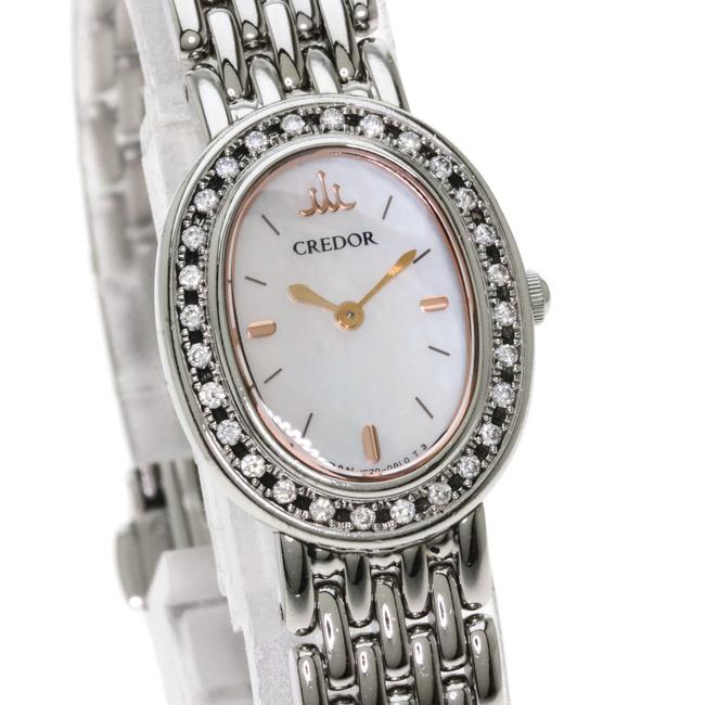 Seiko Gste891 1e70-0ah0 Credor Signo Oval Stainless Steel Diamond Ladies Watch Seiko Gste891 1e70-0ah0 Credor Signo Oval Stainless Steel Diamond Ladies Watch
