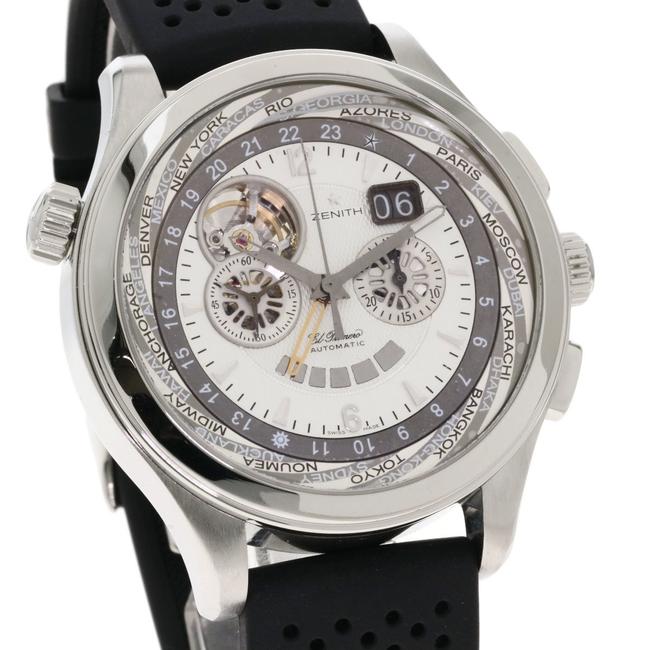 Zenith 03.0520.4037 01.c492 Grand Class Open Traveler Multicity Stainless Steel Rubber Men Watch Zenith 03.0520.4037 01.c492 Grand Class Open Traveler Multicity Stainless Steel Rubber Men Watch