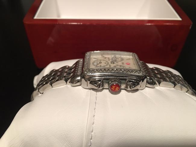 Michele Stainless Steel Deco Diamond Watch Michele Stainless Steel Deco Diamond Watch
