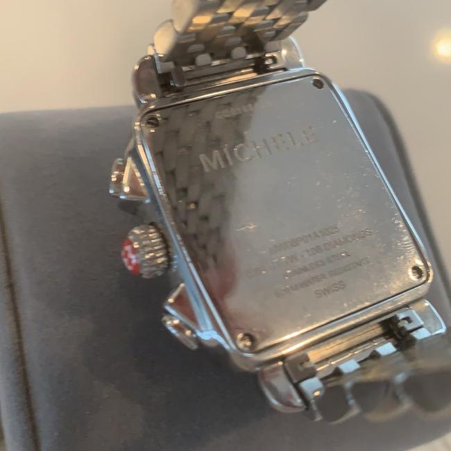 Michele Stainless Steel Deco Diamond Watch Michele Stainless Steel Deco Diamond Watch