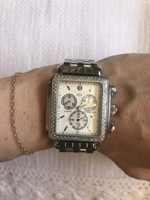 Michele Stainless Steel (Silver) XL Diamond Deco (20mm) Watch Michele Stainless Steel (Silver) XL Diamond Deco (20mm) Watch