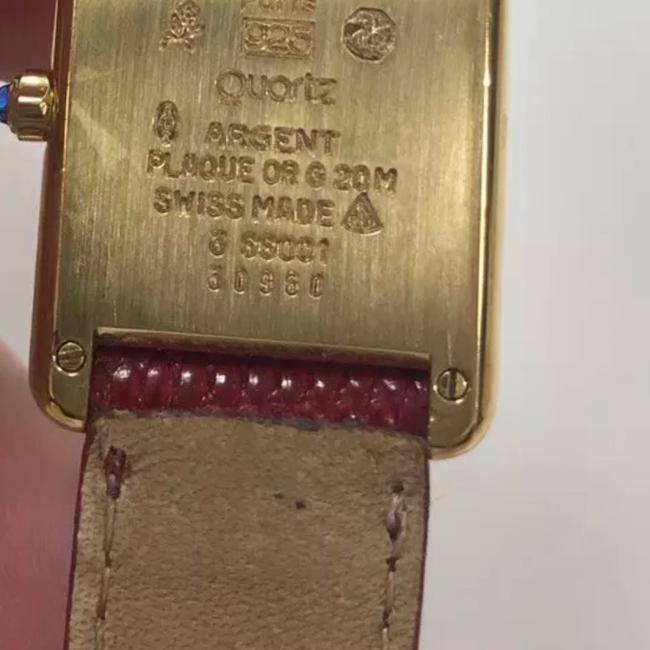 Cartier Gold Burgundy Tank Must De 18k Vermeil Watch Cartier Gold Burgundy Tank Must De 18k Vermeil Watch