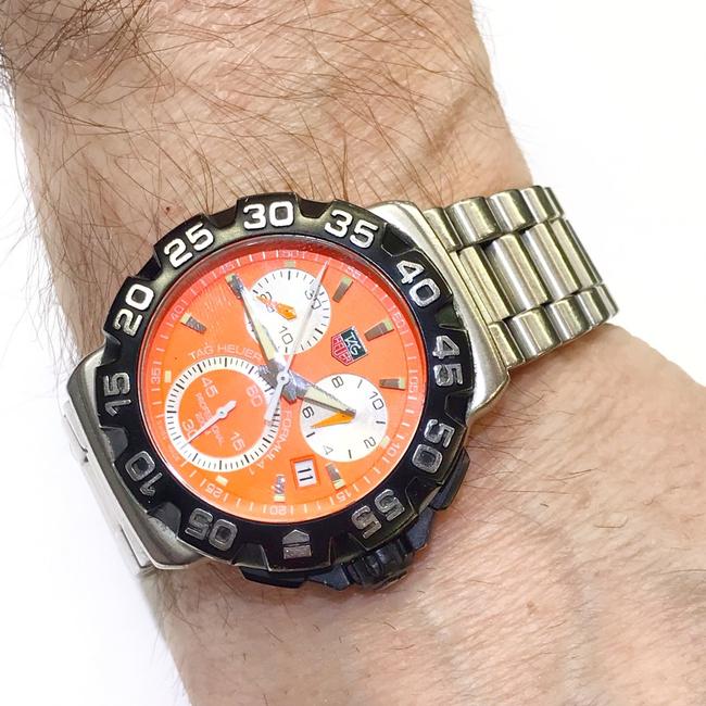 TAG Heuer Great Condition Formula 1 Chronograph Stainless Steel with Orange Dial Watch TAG Heuer Great Condition Formula 1 Chronograph Stainless Steel with Orange Dial Watch