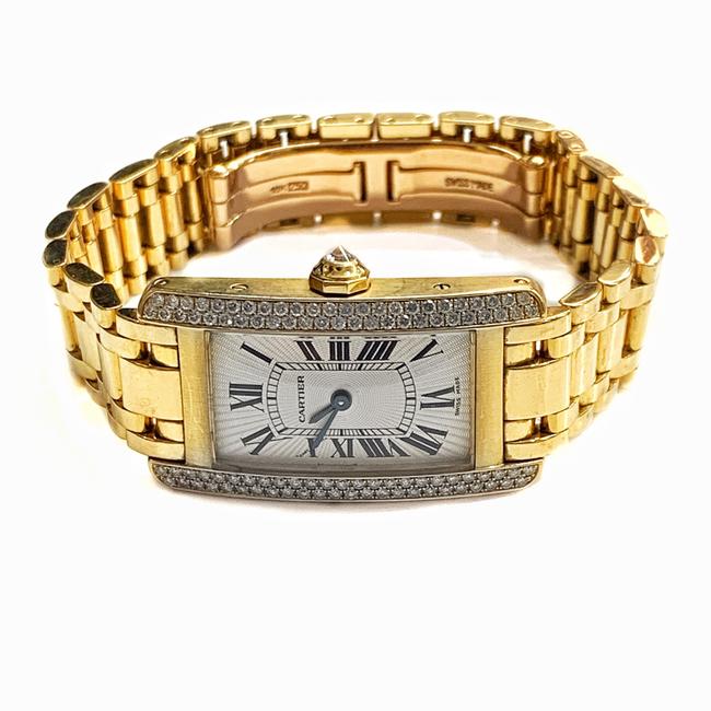 Cartier Great Condition Tank Americana 18 Karat Yellow Gold and Diamond Wrist Watch Cartier Great Condition Tank Americana 18 Karat Yellow Gold and Diamond Wrist Watch