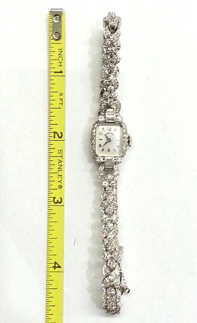 Hamilton Vintage Platinum with 128 Diamonds with Mechanical Movement Watch Hamilton Vintage Platinum with 128 Diamonds with Mechanical Movement Watch