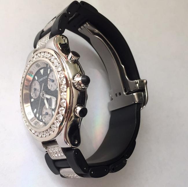 Cartier Black Silver Best Price 3 &1/4 Cts Diamond Chronoscaph 21 Watch Cartier Black Silver Best Price 3 &1/4 Cts Diamond Chronoscaph 21 Watch