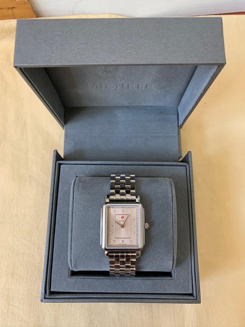 Michele Silver/ Champagne Deco Ii Diamond Bracelet Mww06x000029 Watch Michele Silver/ Champagne Deco Ii Diamond Bracelet Mww06x000029 Watch